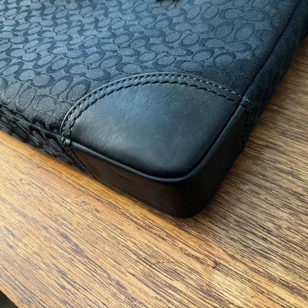 NEW Coach Signature Canvas Logo Slim Commuter  Black Laptop Bag, 2011 - Picture 5 of 11